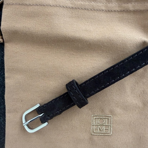 NWT Toteme Thin Suede Belt - Espresso Brown